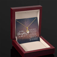 Load image into Gallery viewer, To My Daughter Necklace from Mom/dad, Your Smile Makes Me Smile
