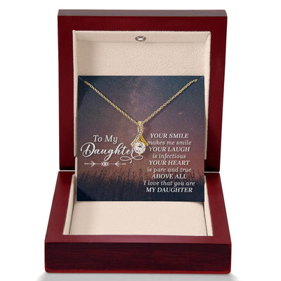 Load image into Gallery viewer, To My Daughter Necklace from Mom/dad, Your Smile Makes Me Smile
