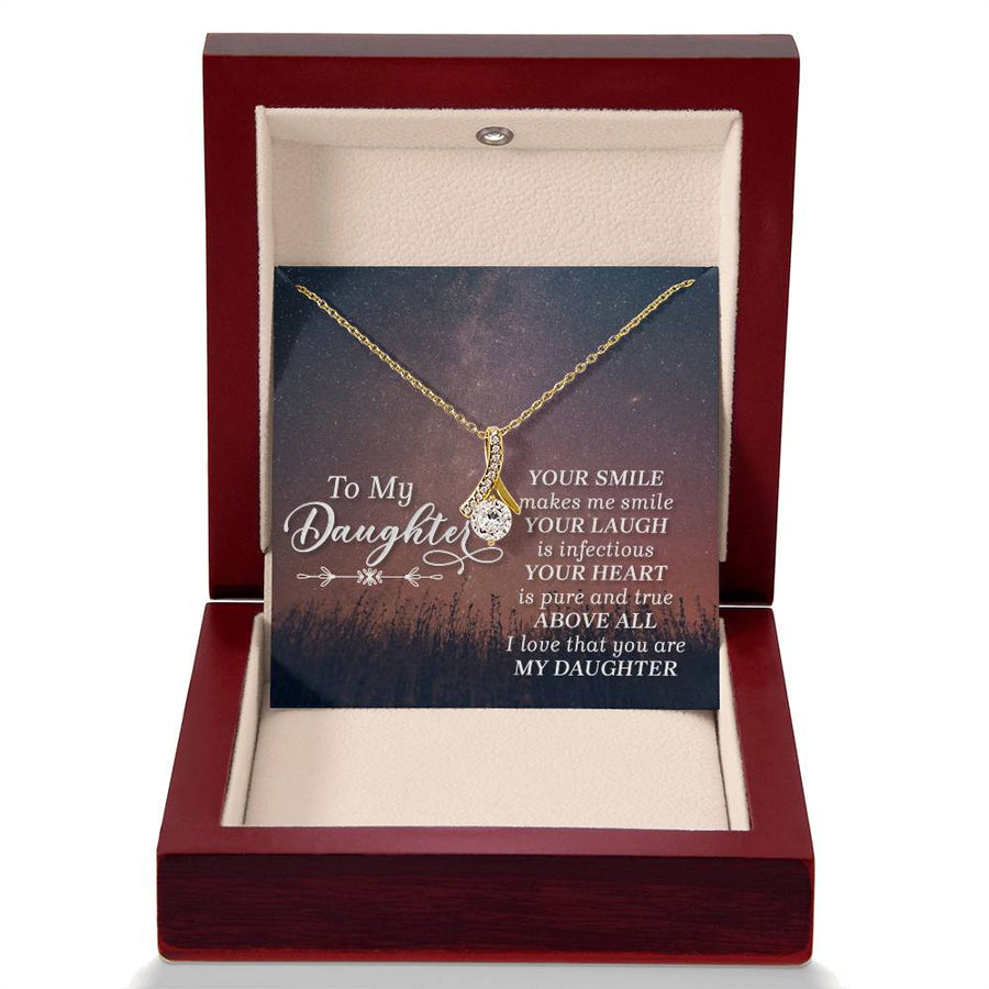 To My Daughter Necklace from Mom/dad, Your Smile Makes Me Smile