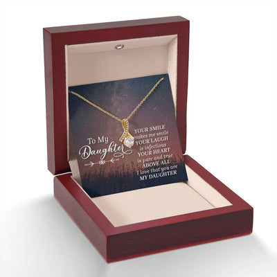 Load image into Gallery viewer, To My Daughter Necklace from Mom/dad, Your Smile Makes Me Smile
