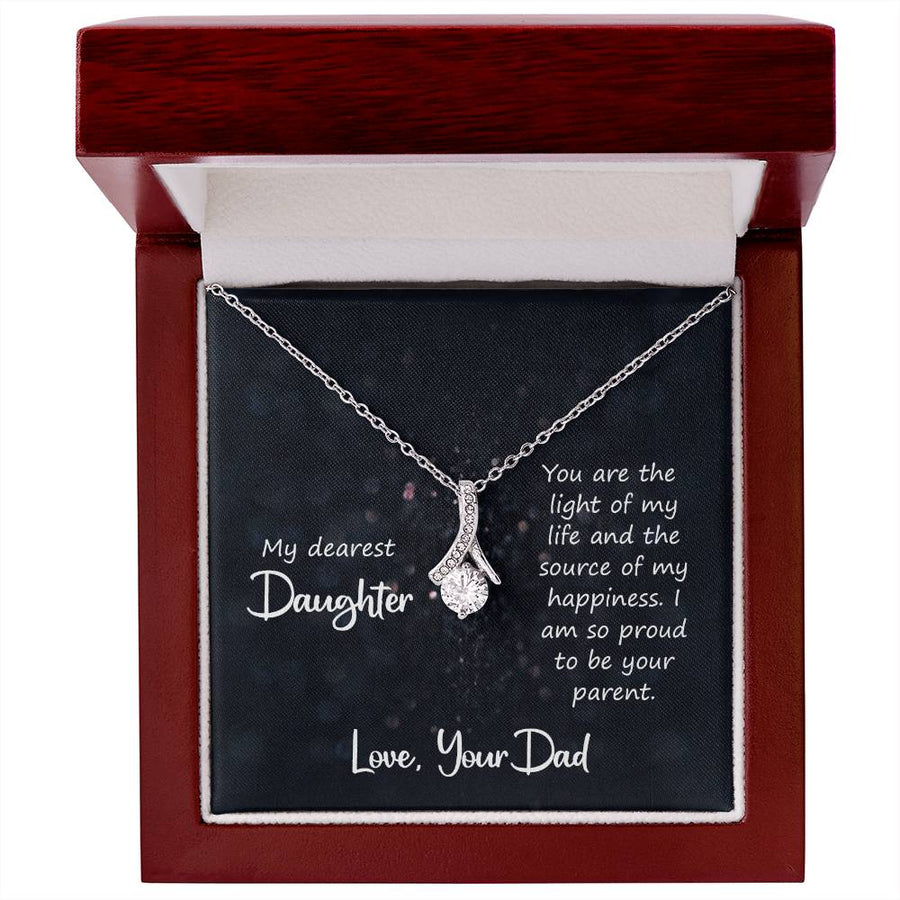 To My Daughter Necklace from Dad, You Are the Light of My Life