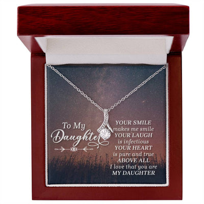 Load image into Gallery viewer, To My Daughter Necklace from Mom/dad, Your Smile Makes Me Smile
