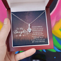 Load image into Gallery viewer, To My Daughter Necklace from Mom/dad, Your Smile Makes Me Smile
