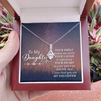Load image into Gallery viewer, To My Daughter Necklace from Mom/dad, Your Smile Makes Me Smile
