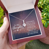 Load image into Gallery viewer, To My Daughter Necklace from Mom/dad, Your Smile Makes Me Smile
