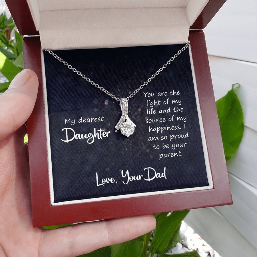 To My Daughter Necklace from Dad, You Are the Light of My Life