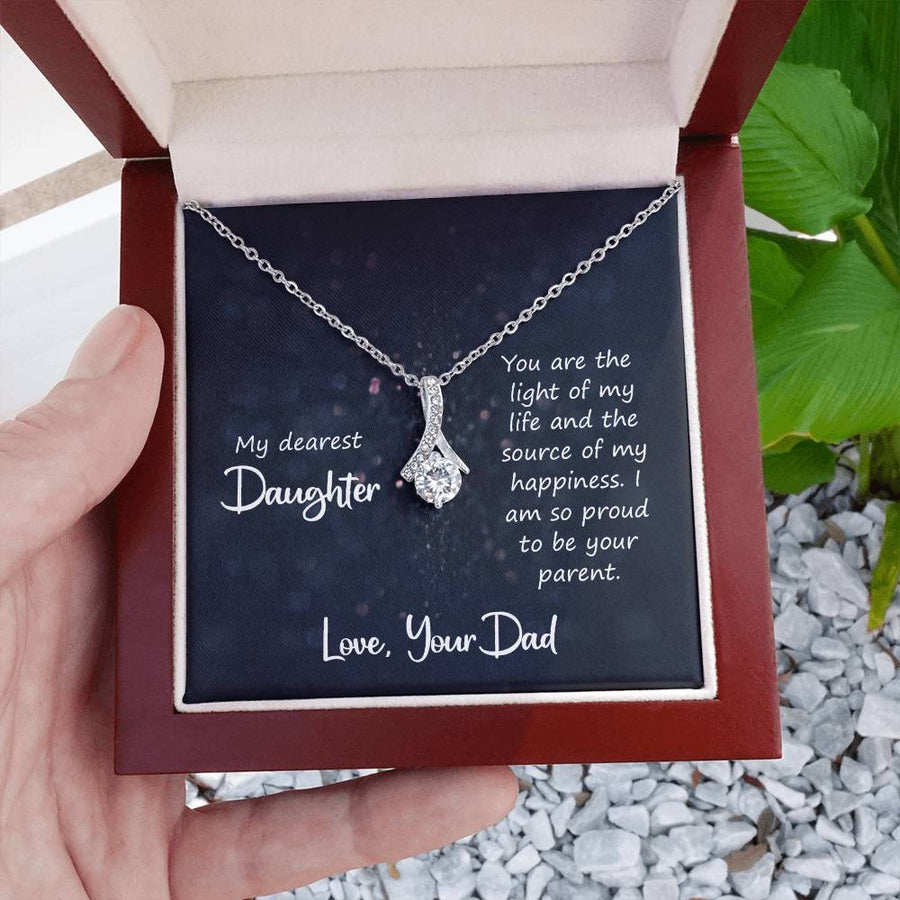 To My Daughter Necklace from Dad, You Are the Light of My Life