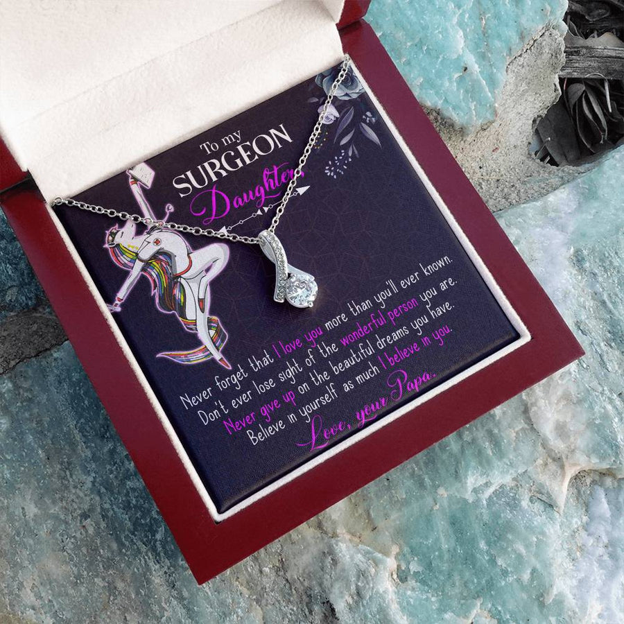 To My Nurse Daughter Necklace from Dad, Thank You Gift for My Nurse Daughter