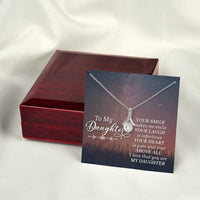 Load image into Gallery viewer, To My Daughter Necklace from Mom/dad, Your Smile Makes Me Smile
