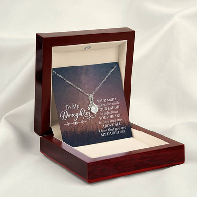 Load image into Gallery viewer, To My Daughter Necklace from Mom/dad, Your Smile Makes Me Smile
