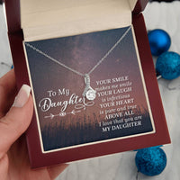 Load image into Gallery viewer, To My Daughter Necklace from Mom/dad, Your Smile Makes Me Smile
