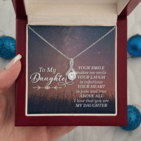 Load image into Gallery viewer, To My Daughter Necklace from Mom/dad, Your Smile Makes Me Smile
