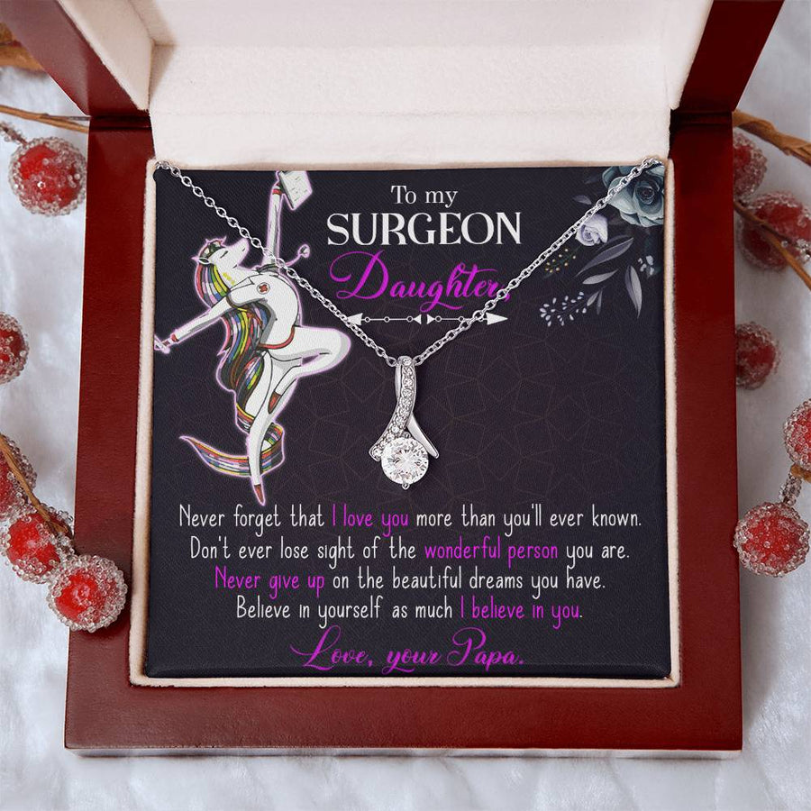 To My Nurse Daughter Necklace from Dad, Thank You Gift for My Nurse Daughter