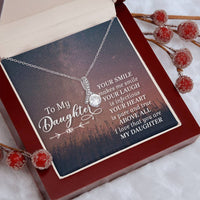 Load image into Gallery viewer, To My Daughter Necklace from Mom/dad, Your Smile Makes Me Smile
