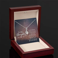 Load image into Gallery viewer, To My Daughter Necklace from Mom/dad, Your Smile Makes Me Smile
