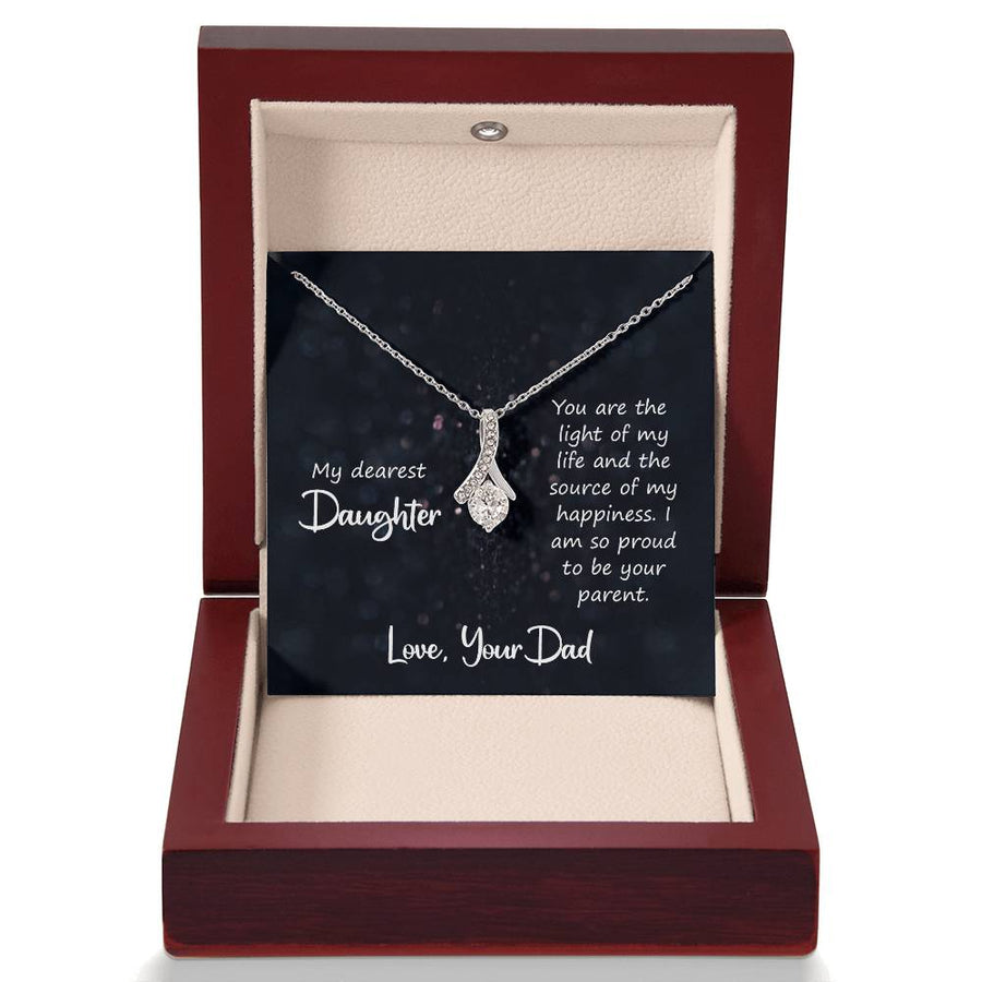 To My Daughter Necklace from Dad, You Are the Light of My Life