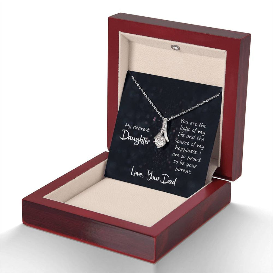 To My Daughter Necklace from Dad, You Are the Light of My Life
