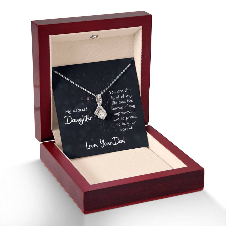 To My Daughter Necklace from Dad, You Are the Light of My Life