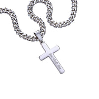 Load image into Gallery viewer, Personalized To My Son Cross Necklace from Mom, Stand Tall, If You Fall, I&#39;ll Always be There
