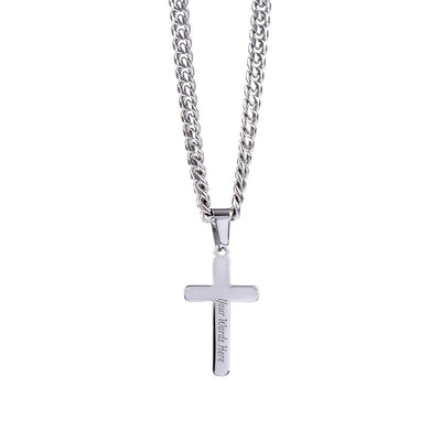Load image into Gallery viewer, Personalized To My Son Cross Necklace from Mom, Stand Tall, If You Fall, I&amp;#39;ll Always be There
