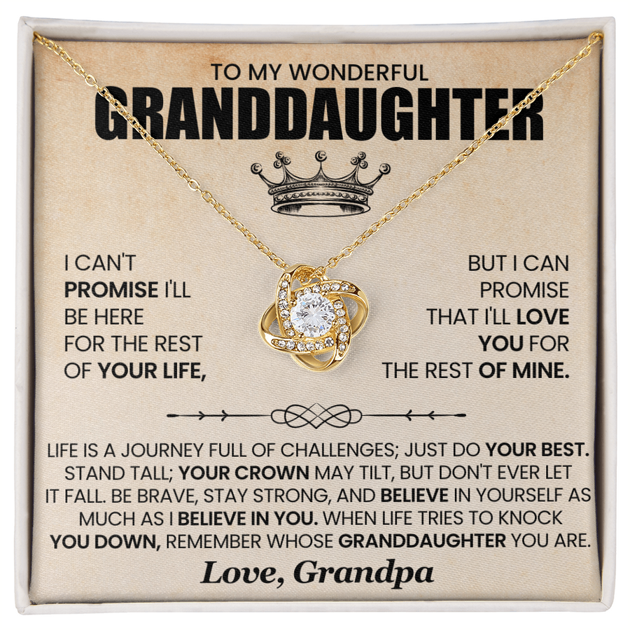 To My Granddaughter Necklace from Grandpa, Life Is a Journey Full of Challenges Just Do Your Best