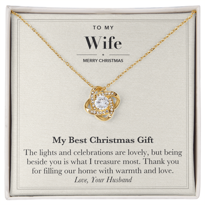 Load image into Gallery viewer, To My Wife Christmas Love Knot Necklace – My Best Christmas Gift
