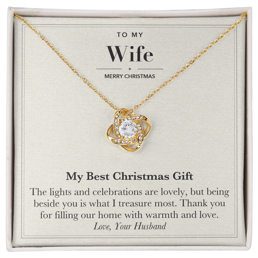 To My Wife Christmas Love Knot Necklace – My Best Christmas Gift