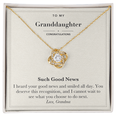 Load image into Gallery viewer, Granddaughter Congratulations Love Knot Necklace – Such Good News
