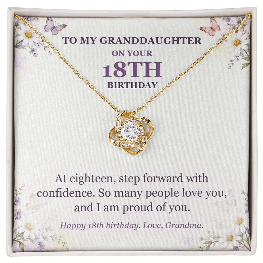 To My Granddaughter 18th Birthday Love Knot Necklace from Grandma