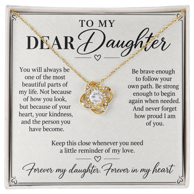 Load image into Gallery viewer, To My Dear Daughter Forever in My Heart Love Knot Necklace Gift
