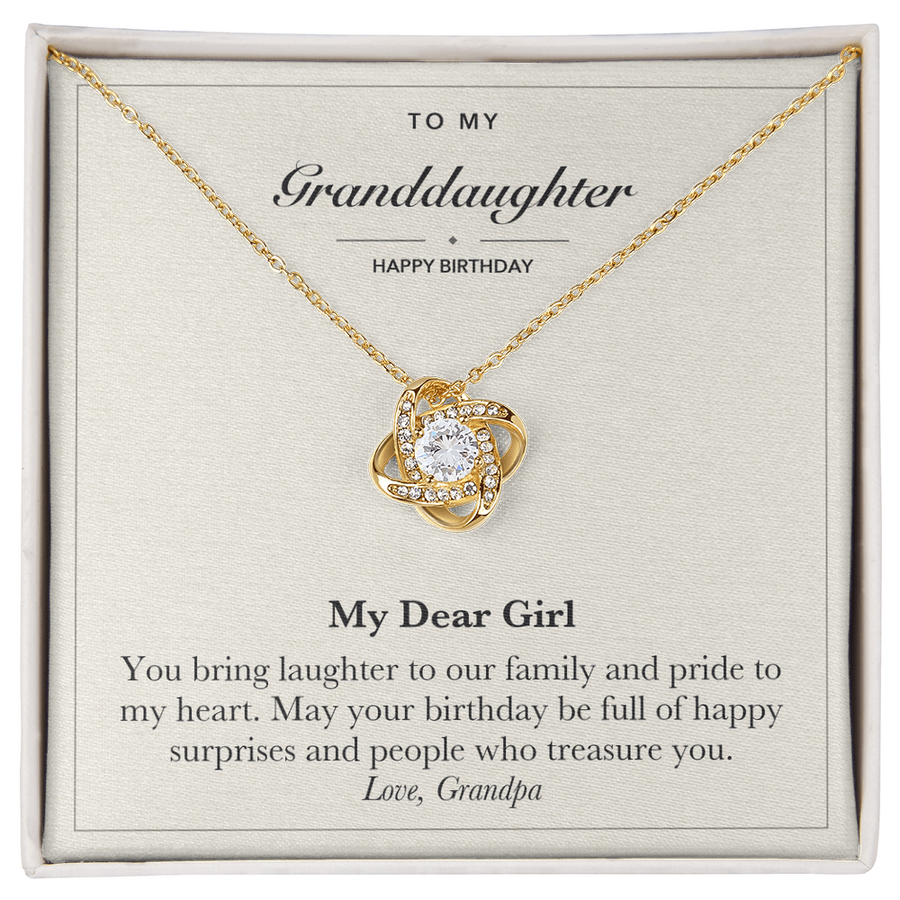 To My Granddaughter Birthday Love Knot Necklace – My Dear Girl