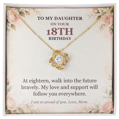 Load image into Gallery viewer, To My Daughter 18th Birthday Love Knot Necklace from Mom
