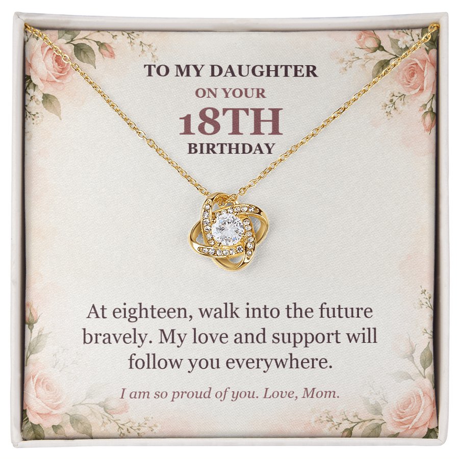 To My Daughter 18th Birthday Love Knot Necklace from Mom