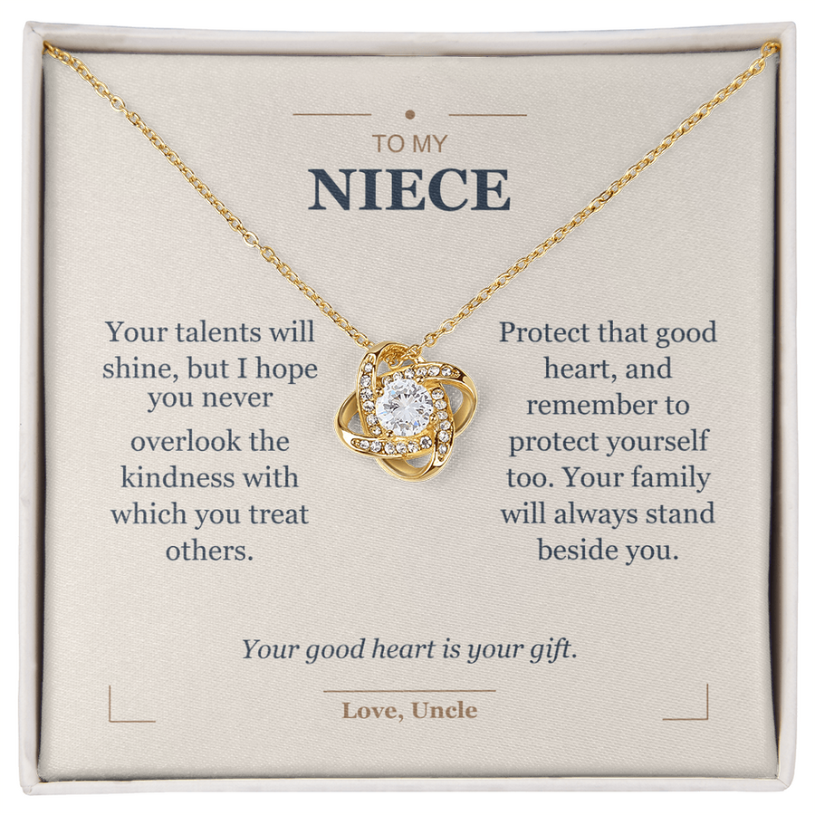To My Niece, Keep Your Kindness - Love Knot Necklace