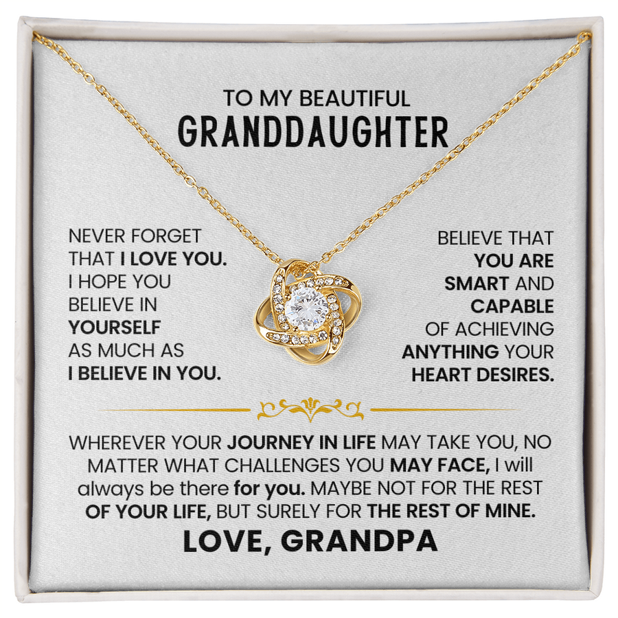 To My Beautiful Granddaughter Necklace, Believe in Yourself as Much as I Believe in You