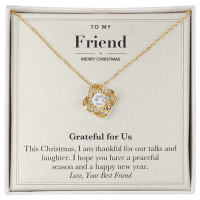 Load image into Gallery viewer, To My Friend Christmas Love Knot Necklace – Grateful for Us
