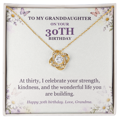 Load image into Gallery viewer, To My Granddaughter 30th Birthday Love Knot Necklace from Grandma

