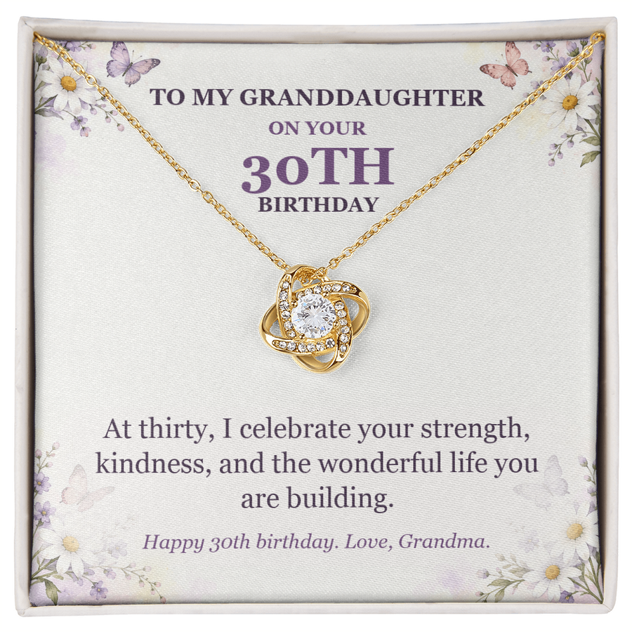 To My Granddaughter 30th Birthday Love Knot Necklace from Grandma