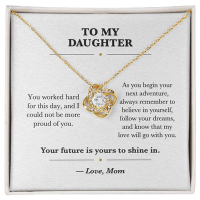 Load image into Gallery viewer, To My Daughter Graduation Love Knot Necklace Gift from Mom
