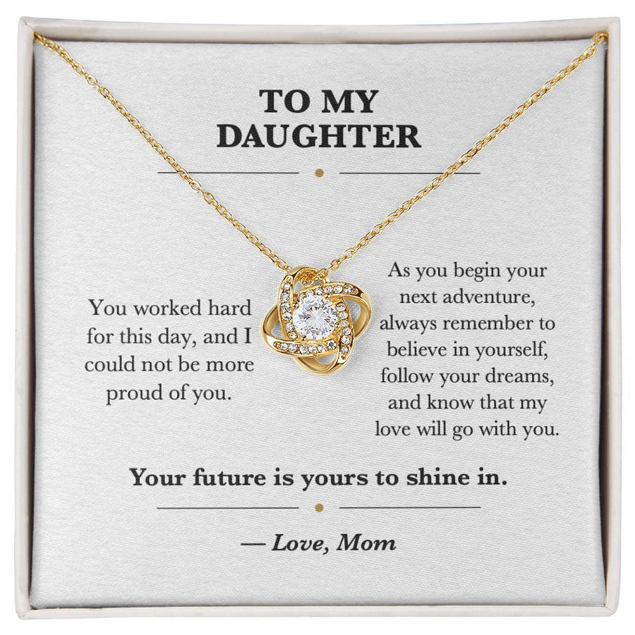 To My Daughter Graduation Love Knot Necklace Gift from Mom