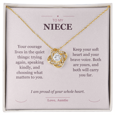 Load image into Gallery viewer, To My Niece, The Brave Little Things - Love Knot Necklace
