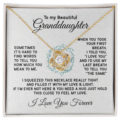 Load image into Gallery viewer, To My Granddaughter Necklace, Sometimes It&amp;#39;s Hard to Find Words to Tell You How Much You Mean to Me
