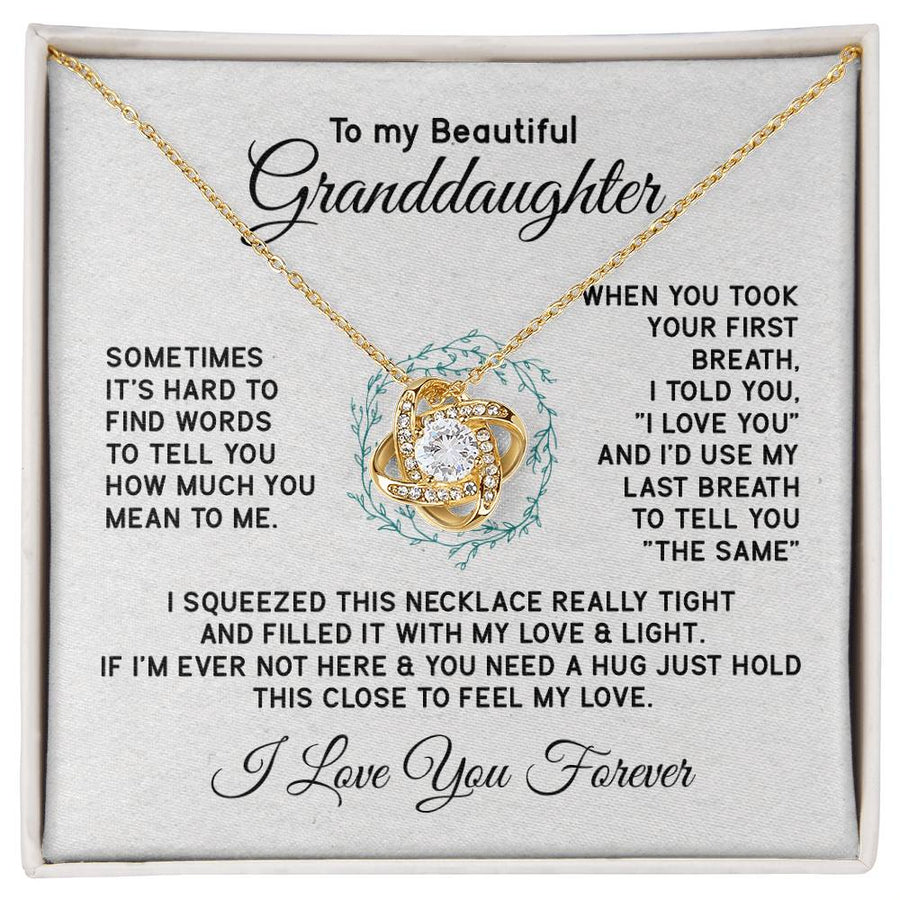 To My Granddaughter Necklace, Sometimes It's Hard to Find Words to Tell You How Much You Mean to Me