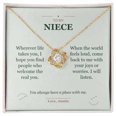 Load image into Gallery viewer, To My Niece, A Place to Come Back - Love Knot Necklace
