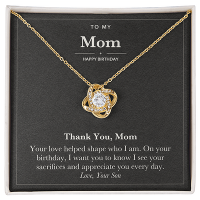 Load image into Gallery viewer, To My Mom Birthday Love Knot Necklace – Thank You, Mom
