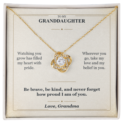 Load image into Gallery viewer, To My Granddaughter Love Knot Necklace from Grandma | Believe in You Gift
