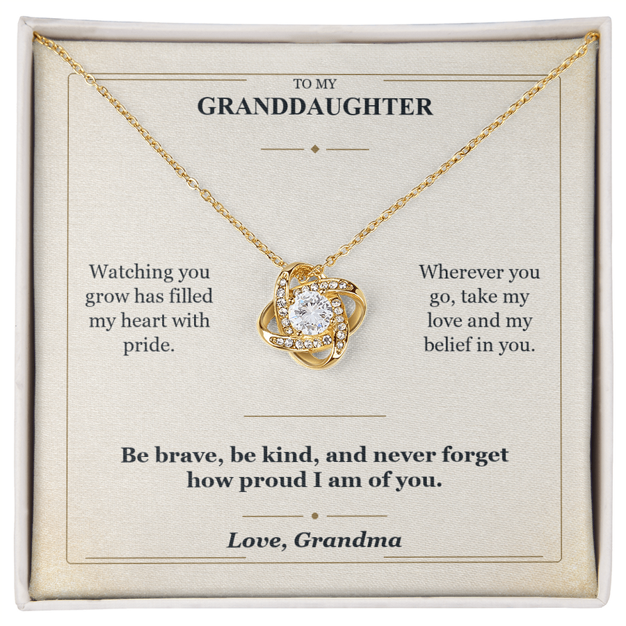 To My Granddaughter Love Knot Necklace from Grandma | Believe in You Gift