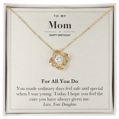 Load image into Gallery viewer, To My Mom Birthday Love Knot Necklace – For All You Do
