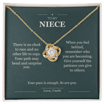 Load image into Gallery viewer, To My Niece, At Your Own Pace - Love Knot Necklace

