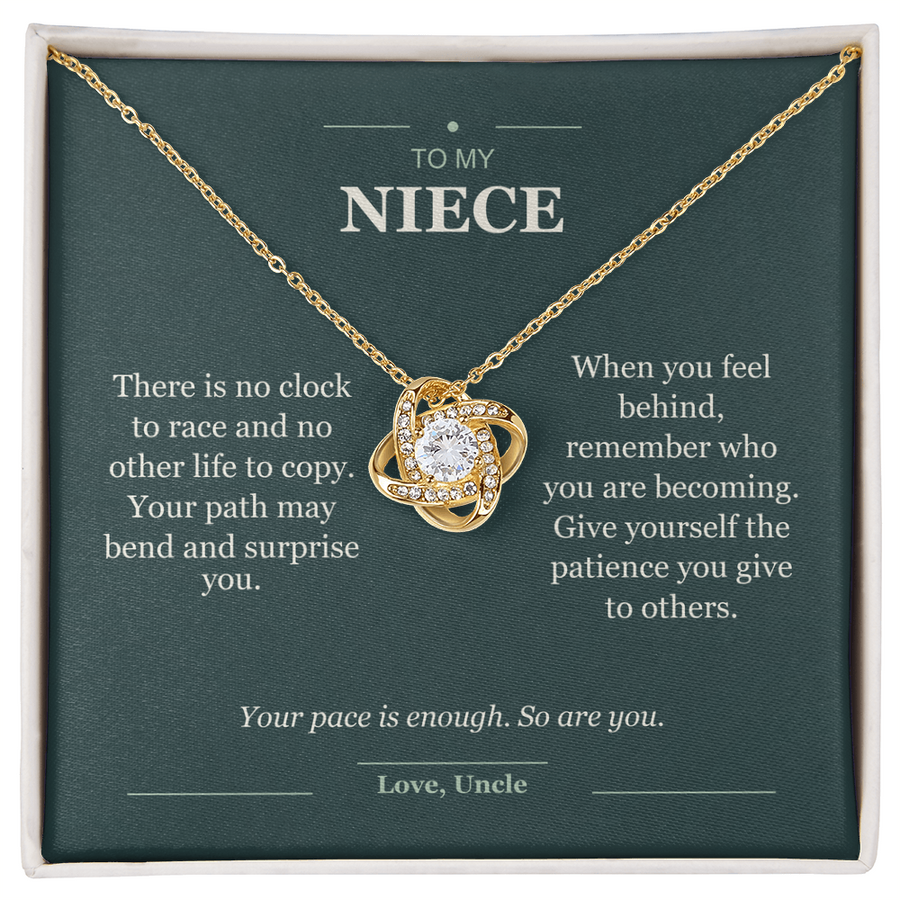 To My Niece, At Your Own Pace - Love Knot Necklace